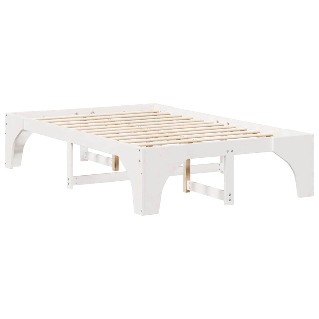 Bodenbettgestell Weiß 120 x 190 cm Massivholz Kiefer